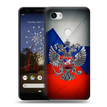 Пластиковый чехол на Google Pixel 3a XL с принтом Флаг России
