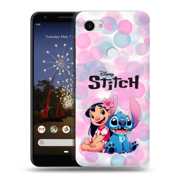 Пластиковый чехол на Google Pixel 3a XL с принтом Лило и Стич