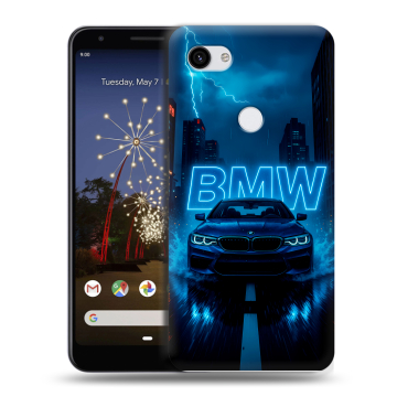 Пластиковый чехол на Google Pixel 3a XL с принтом BMW БМВ