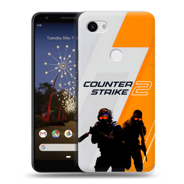 Пластиковый чехол на Google Pixel 3a XL с принтом Counter Strike