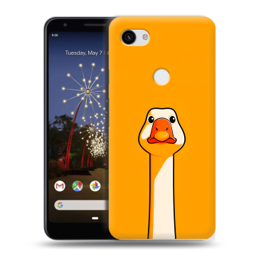 Пластиковый чехол на Google Pixel 3a XL с принтом Смешная утка Пластиковый чехол на Google Pixel 3a XL с принтом Смешная утка