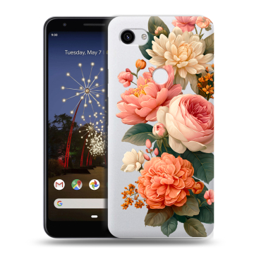 Пластиковый чехол на Google Pixel 3a XL с принтом цветы Пластиковый чехол на Google Pixel 3a XL с принтом цветы