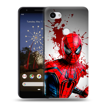 Пластиковый чехол на Google Pixel 3a XL с принтом Spiderman Человек паук Пластиковый чехол на Google Pixel 3a XL с принтом Spiderman Человек паук
