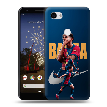 Пластиковый чехол на Google Pixel 3a XL с принтом Барселона Barca Yamal 