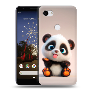 Пластиковый чехол на Google Pixel 3a XL с принтом милая панда
