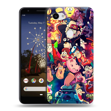 Пластиковый чехол на Google Pixel 3a XL с принтом Gravity Falls Гравити Фолз
