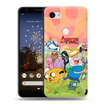 Пластиковый чехол на Google Pixel 3a XL с принтом Adventure time Время приключений Пластиковый чехол на Google Pixel 3a XL с принтом Adventure time Время приключений