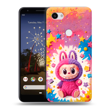 Пластиковый чехол на Google Pixel 3a XL с принтом Labubu Лабубу