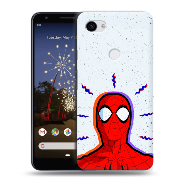 Пластиковый чехол на Google Pixel 3a XL с принтом Spiderman Человек паук Пластиковый чехол на Google Pixel 3a XL с принтом Spiderman Человек паук