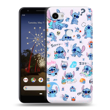 Пластиковый чехол на Google Pixel 3a XL с принтом Лило и Стич Пластиковый чехол на Google Pixel 3a XL с принтом Лило и Стич