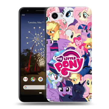 Пластиковый чехол на Google Pixel 3a XL с принтом My little pony Дружба чудо Пластиковый чехол на Google Pixel 3a XL с принтом My little pony Дружба чудо