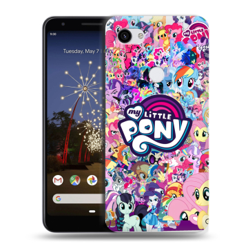 Пластиковый чехол на Google Pixel 3a XL с принтом My little pony Дружба чудо