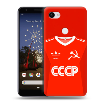 Пластиковый чехол на Google Pixel 3a XL с принтом Флаг Герб СССР Пластиковый чехол на Google Pixel 3a XL с принтом Флаг Герб СССР