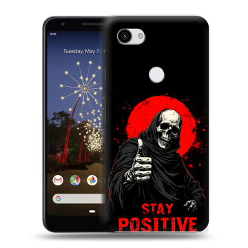 Пластиковый чехол на Google Pixel 3a XL с принтом смешной скелет Пластиковый чехол на Google Pixel 3a XL с принтом смешной скелет