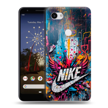 Пластиковый чехол на Google Pixel 3a XL с принтом Nike Найк Пластиковый чехол на Google Pixel 3a XL с принтом Nike Найк