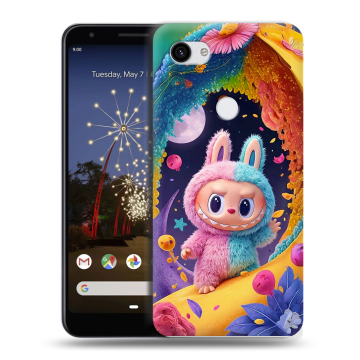 Пластиковый чехол на Google Pixel 3a XL с принтом Labubu Лабубу Пластиковый чехол на Google Pixel 3a XL с принтом Labubu Лабубу