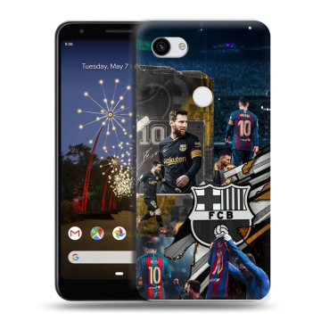 Пластиковый чехол на Google Pixel 3a XL с принтом Messi Barcelona