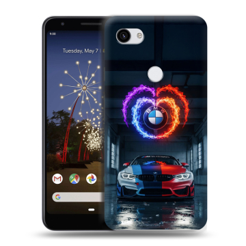 Пластиковый чехол на Google Pixel 3a XL с принтом BMW БМВ