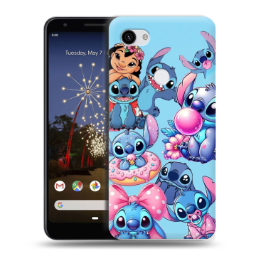 Пластиковый чехол на Google Pixel 3a XL с принтом Лило и Стич Пластиковый чехол на Google Pixel 3a XL с принтом Лило и Стич