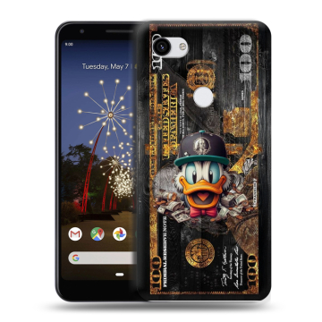 Пластиковый чехол на Google Pixel 3a XL с принтом Дональд Дак Доллар