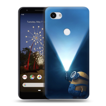 Пластиковый чехол на Google Pixel 3a XL с принтом Миньоны