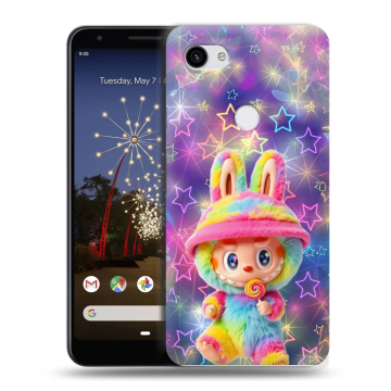 Пластиковый чехол на Google Pixel 3a XL с принтом Labubu Лабубу