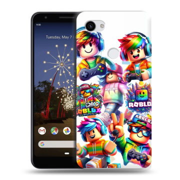 Пластиковый чехол на Google Pixel 3a XL с принтом Roblox Роблокс