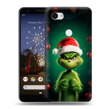 Пластиковый чехол на Google Pixel 3a XL с принтом Гринч Новый год Рождество Пластиковый чехол на Google Pixel 3a XL с принтом Гринч Новый год Рождество