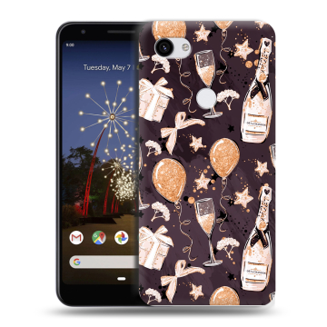Пластиковый чехол на Google Pixel 3a XL с принтом Новый год Пластиковый чехол на Google Pixel 3a XL с принтом Новый год