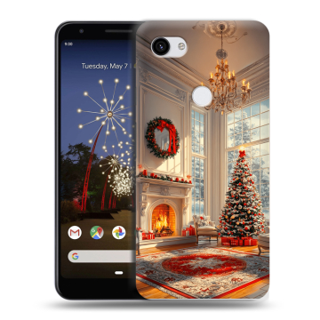 Пластиковый чехол на Google Pixel 3a XL с принтом Новый год