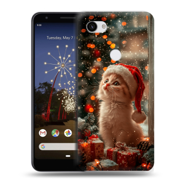 Пластиковый чехол на Google Pixel 3a XL с принтом Новый год