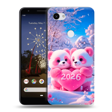 Пластиковый чехол на Google Pixel 3a XL с принтом Новый год
