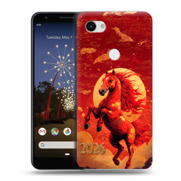 Пластиковый чехол на Google Pixel 3a XL с принтом Новый год