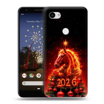 Пластиковый чехол на Google Pixel 3a XL с принтом Новый год