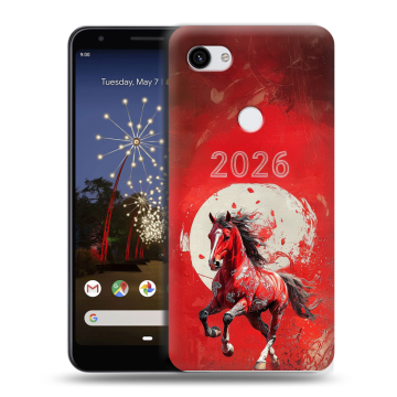 Пластиковый чехол на Google Pixel 3a XL с принтом Новый год