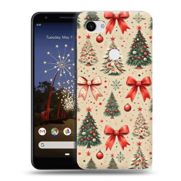 Пластиковый чехол на Google Pixel 3a XL с принтом Новый год