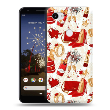 Пластиковый чехол на Google Pixel 3a XL с принтом Новый год