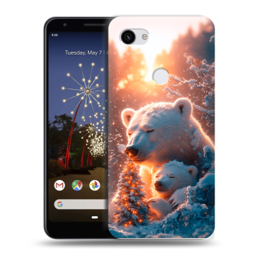 Пластиковый чехол на Google Pixel 3a XL с принтом Новый год