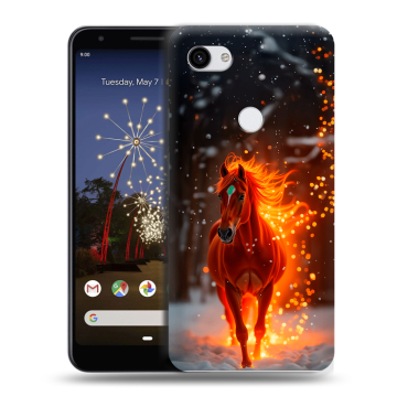 Пластиковый чехол на Google Pixel 3a XL с принтом Новый год