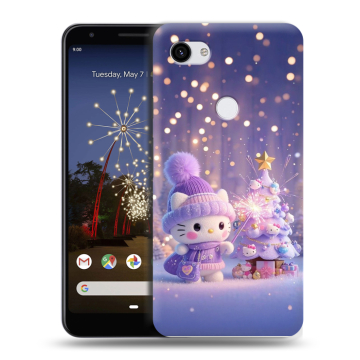 Пластиковый чехол на Google Pixel 3a XL с принтом Новый год