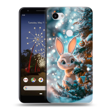 Пластиковый чехол на Google Pixel 3a XL с принтом Новый год