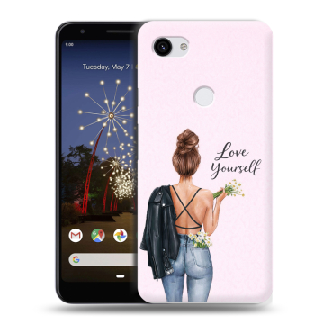 Пластиковый чехол на Google Pixel 3a XL с принтом женский Пластиковый чехол на Google Pixel 3a XL с принтом женский