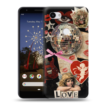 Пластиковый чехол на Google Pixel 3a XL с принтом для девочек