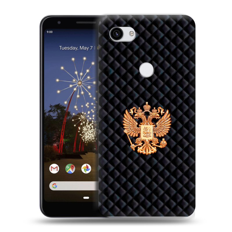 Пластиковый чехол на Google Pixel 3a XL с принтом Герб России принт Пластиковый чехол на Google Pixel 3a XL с принтом Герб России принт