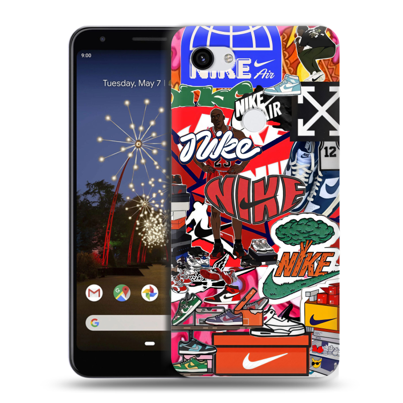 Пластиковый чехол на Google Pixel 3a XL с принтом Найк Nike яркий Пластиковый чехол на Google Pixel 3a XL с принтом Найк Nike яркий