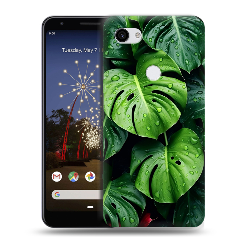 Пластиковый чехол на Google Pixel 3a XL с принтом Листья Пластиковый чехол на Google Pixel 3a XL с принтом Листья
