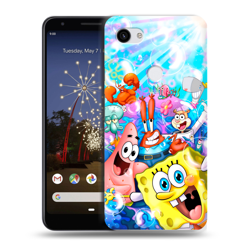 Пластиковый чехол на Google Pixel 3a XL с принтом спанчбоб спанч боб Пластиковый чехол на Google Pixel 3a XL с принтом спанчбоб спанч боб