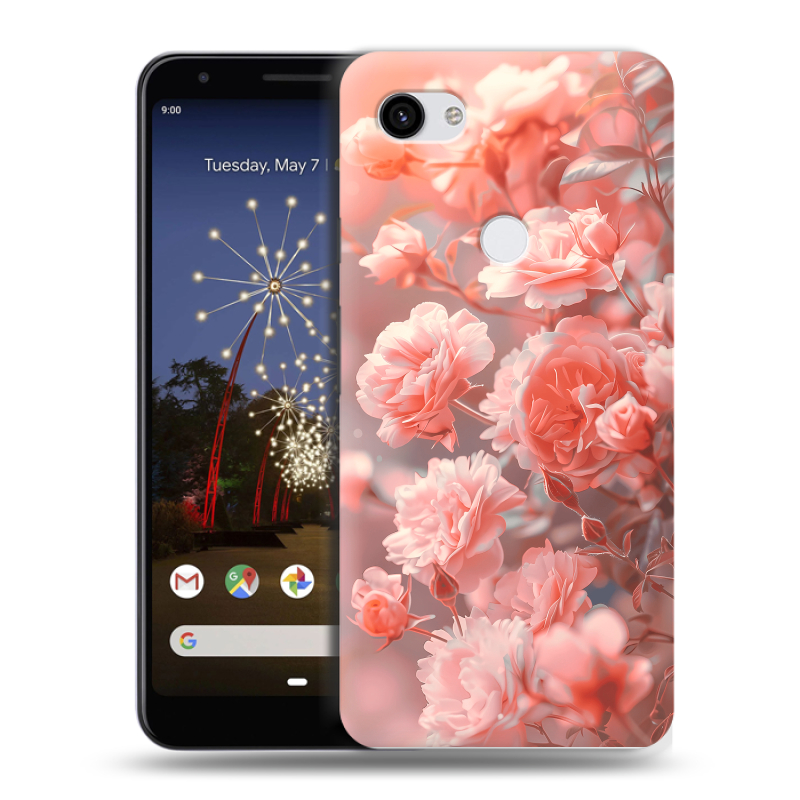 Пластиковый чехол на Google Pixel 3a XL с принтом Розы цветы Пластиковый чехол на Google Pixel 3a XL с принтом Розы цветы