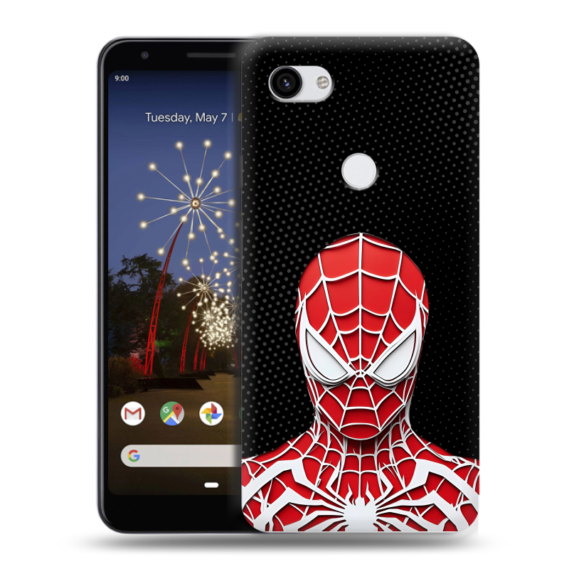 Пластиковый чехол на Google Pixel 3a XL с принтом человек паук spiderman Пластиковый чехол на Google Pixel 3a XL с принтом человек паук spiderman