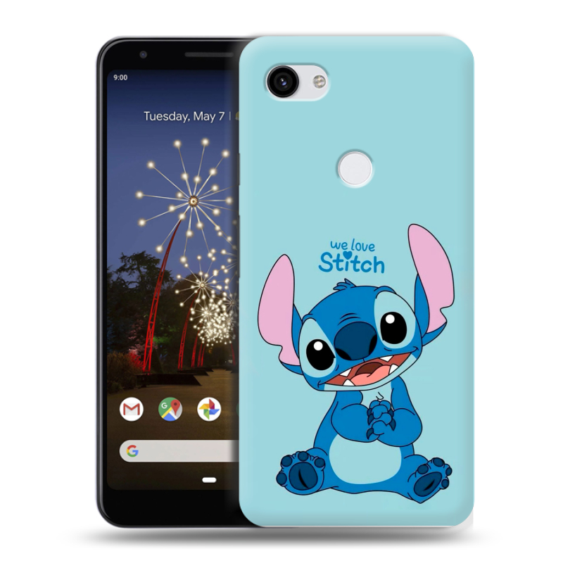Пластиковый чехол на Google Pixel 3a XL с принтом Лило и Стич Пластиковый чехол на Google Pixel 3a XL с принтом Лило и Стич
